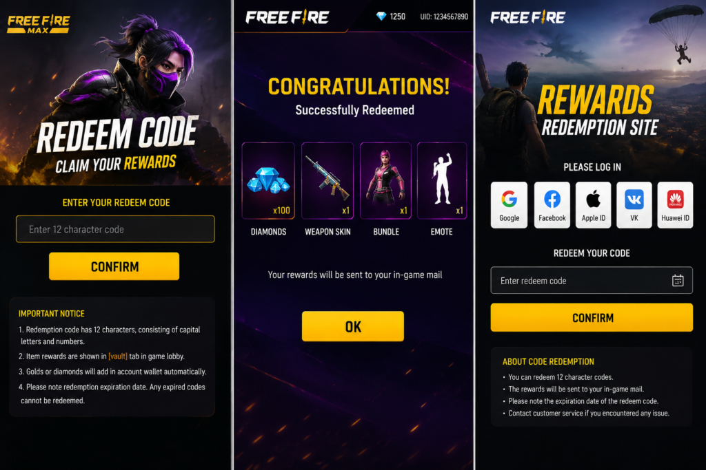 Free Fire Redeem Codes Today