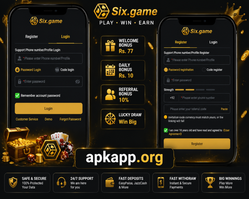 Six Game login and Register